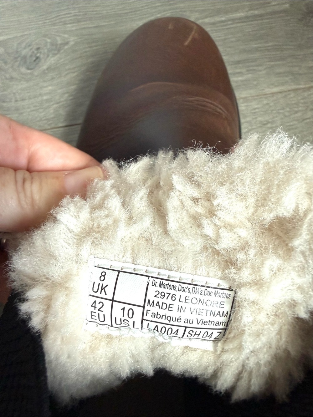 Dr. Martens 2976 Leonore Faux Fur Lined Chelsea Boots Brown Size 10 - Picture 10 of 16
